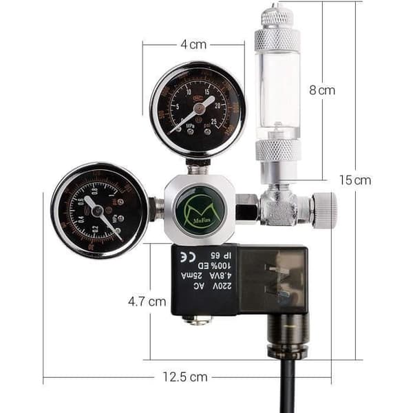 Akvarium Trykreduktionsventil, Akvarium CO2 Regulator, Bobletæller og Kontraventil, W21.8 Interface