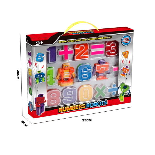 Transformation Robotleksaker för pojkar Nummerstudieserie STEM Utbildning Actionfigurer Leksak för barn Födelsedagspresent Byggklossar No Box