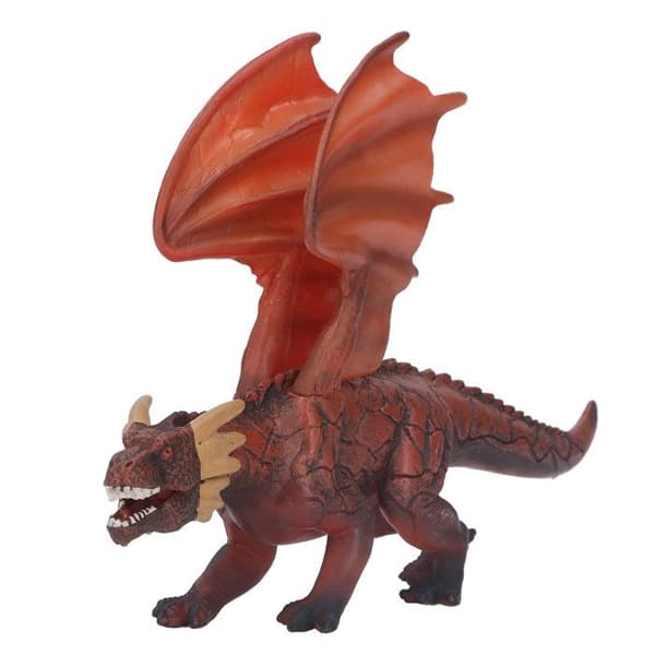 Realistisk utseende simulerad eldsdrake modell flygande dinosauriefigur för samlingsdekoration