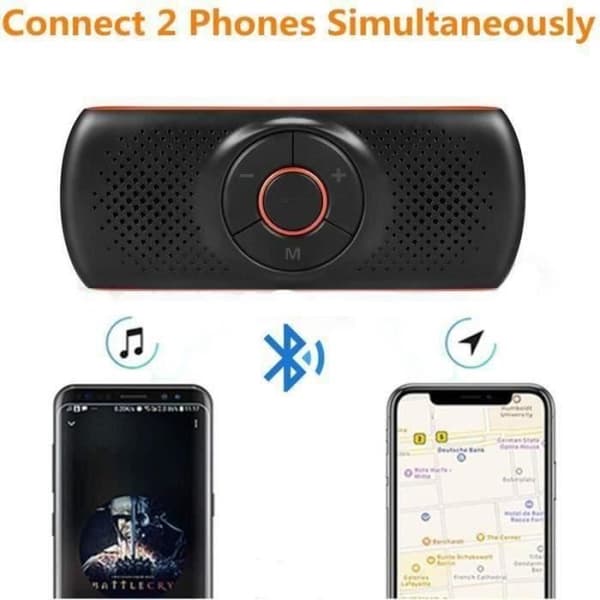 42 Bærbar Bluetooth Håndsfrit Bilsæt med GPS Instruktion Musik Støjreducerende Solskærm Montering