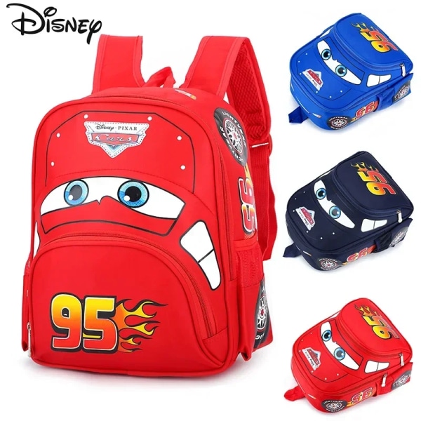 Disney Cars Cosplay Lightning McQueen 3D Mini Ryggsäckar Tecknade barn Stereo Skolväska Mode Kawaii Väskor Barn Leksaker Presenter Dark Blue