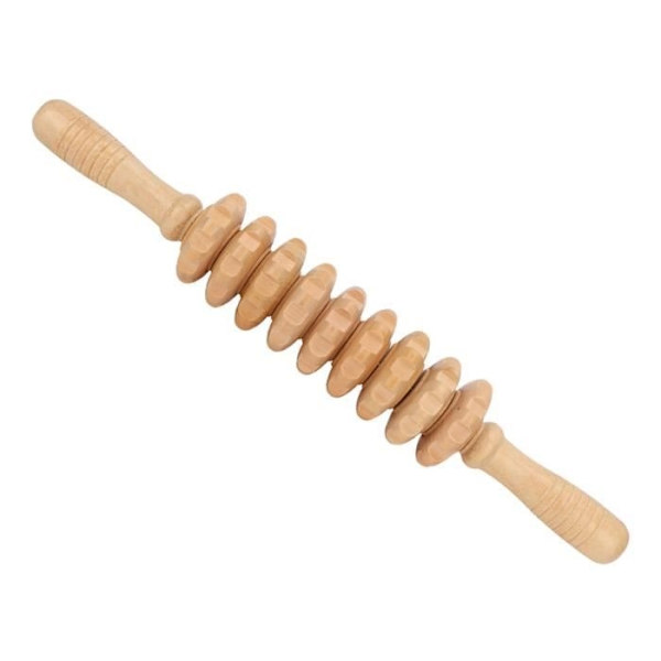 Fascia Massage Roller Træ Massage Roller Ergonomisk 9 Roller Træ Massage Roller til 116095