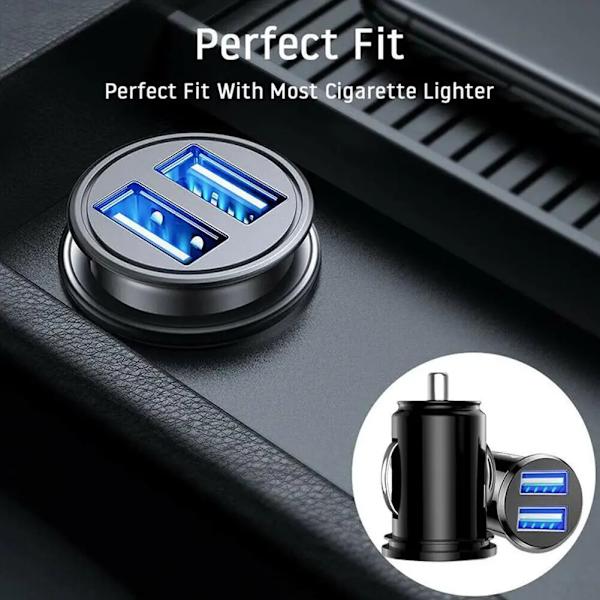 Bil Lastbil 12V Ström Dubbel 2 Port USB Mini Laddare Adapter Snabbladdning Billaddare För IPhone IPad Dubbel Usb Billaddare Adapter WHITE