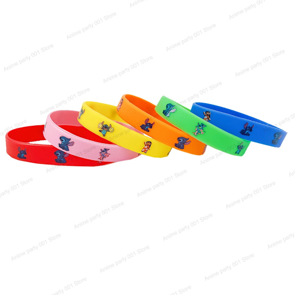 12st Disney Armband Lilo&Stitch Actionleksaker Figurer Söt tecknad Handledsdekoration Barn Pojke Flicka Födelsedagspresenter Turning red 12pcs