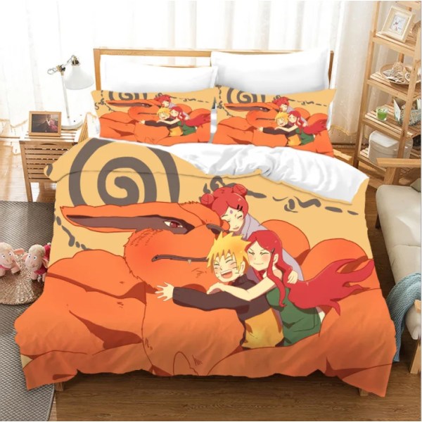 Anime Naruto Sängkläder Set för barn Pojkar Dubbelt cover Täcken Set Akatsuki Itachi Sasuke Kakashi Lakan Baby Överkast C AU King 245x210cm