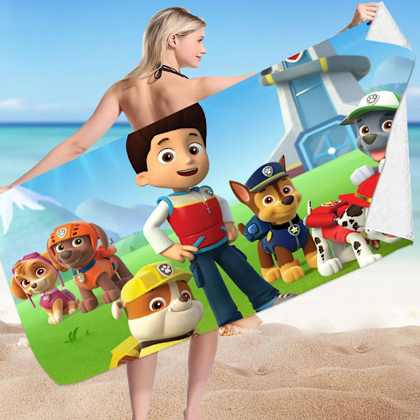 Anime Paw Patrol Strandhandduk Tecknad Chase Sommarhanddukar Badrum Badhandduk Simma Julhanddukar Resor Strandhandduk Snabbtork STJ-24-6 70x150 Fine fibres
