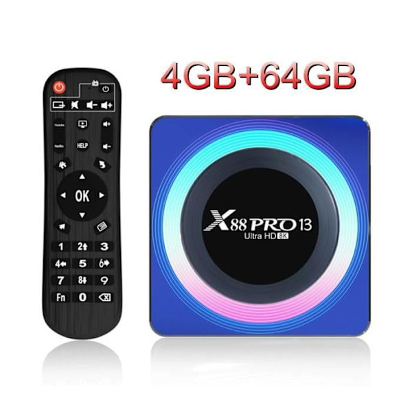 X88 Pro 13 TV-dekoder - Woopker - Android 13 - 8K - 4GB - 64GB - HD Video Dekoding