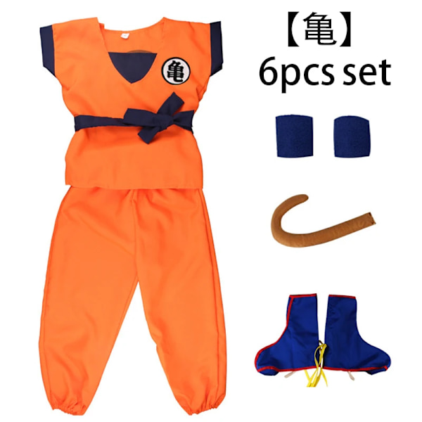 Anime Dragon Ball Barndräkt Son Goku Gui Cosplay Kläder Barnens dag Halloween Alla helgons dag Performance Outfit Vuxen GUI - 6pcs set 125-135cm