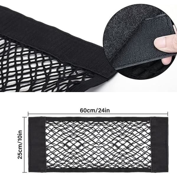 Förvaring för bilbagage – Ej specificerad – 60x25 cm – Elastiskt nät – 2 st – Svart