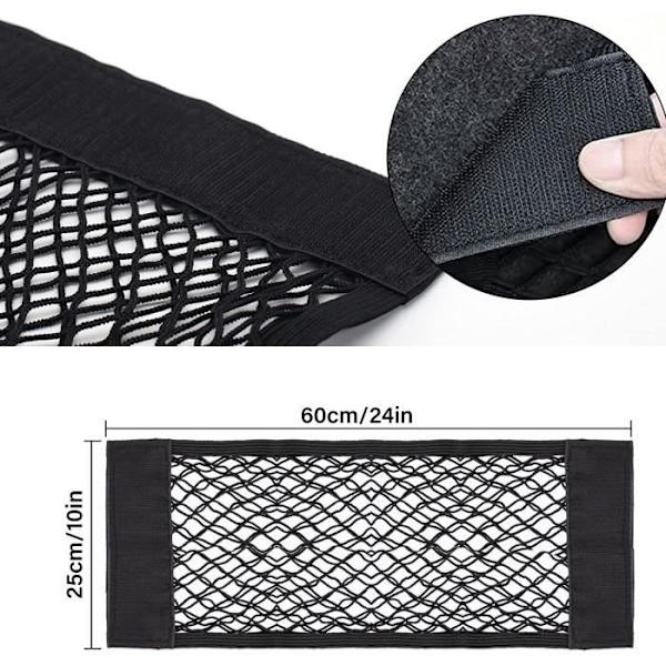 Opbevaring til bilbagagerum - Ikke specificeret - 60x25cm - Elastisk net - 2 stk. - Sort