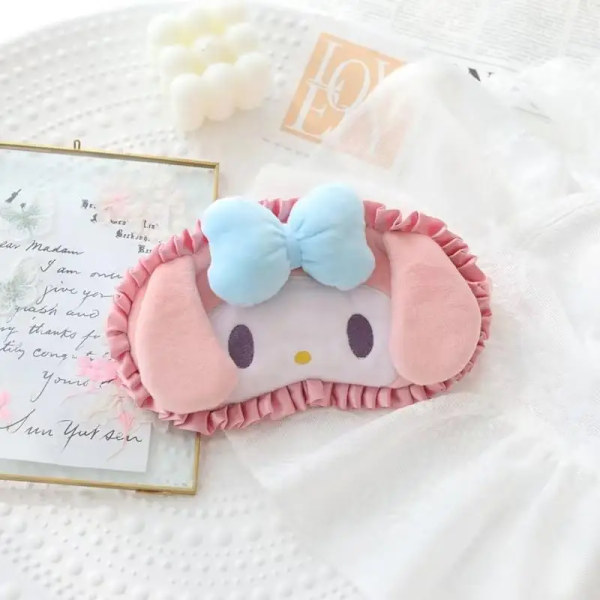 Sanrio Cinnamoroll Kuromi Eyepatch Kawaii My Melody Tecknad Resestudent Skuggning Sömn Ögonmask Söt leksak Flickor Present A