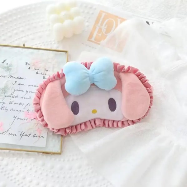 Sanrio Cinnamoroll Kuromi Eyepatch Kawaii My Melody Tecknad Resestudent Skuggning Sömn Ögonmask Söt leksak Flickor Present B