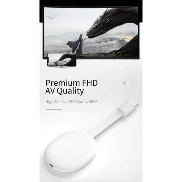 Trådlös HDMI-adapter - 4K - Röststyrning - Android/iOS-kompatibel - Vit