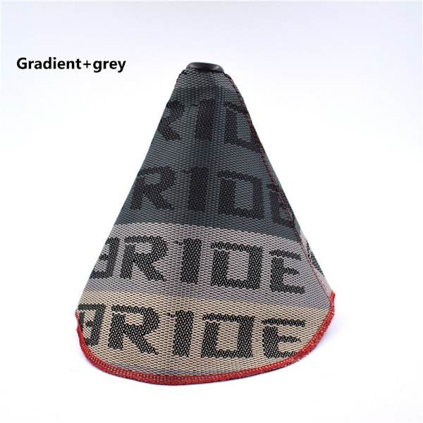 JDM Style High Quality Hyper Tyg Shifter Boot Racing Shift Knop Cover Kragar för Universal Car med röda sömmar-brudgradient-grå bride gradient-grey