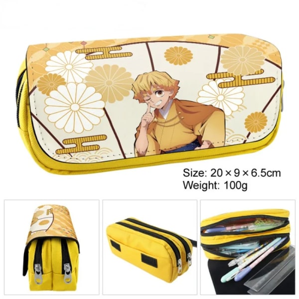 Demon Slayer Tecknad Anime Case Student Förvaringsväska Tanjirou Nezuko Zenitsu Giyuu Cartoon Pen Box Cosplay Prop Presenter 4