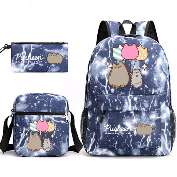 3st Kawaii Pusheen Cat Ryggsäckar Tecknad Pusheen Cosplay Skolväskor Pojkar Flickor Penbag Lunchväska Resväska Barn Födelsedagspresent 11