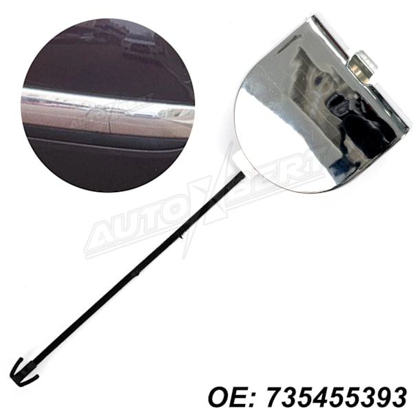 Dragstötfångarkrok för bil bak, cap, dragkraft, helkromad 735455393, Fiat 500, 2007-2015, dragsläp, cap