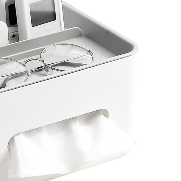(Vit, Grå) Vvikizy Multifunktionellt Lock för Pappersbox, Lock för Pappersbox i Möbelstil, Vit Bas och Grått Lock White, Grey