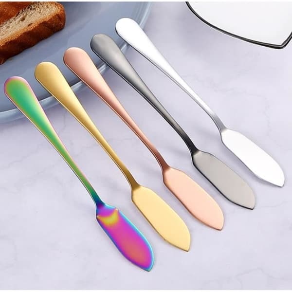 (Rustfrit stål) Smørkniv - Rustfrit stål - 5 stk. - Multifunktionel - Ideel til smøring - Rustfrit stål farve Stainless steel