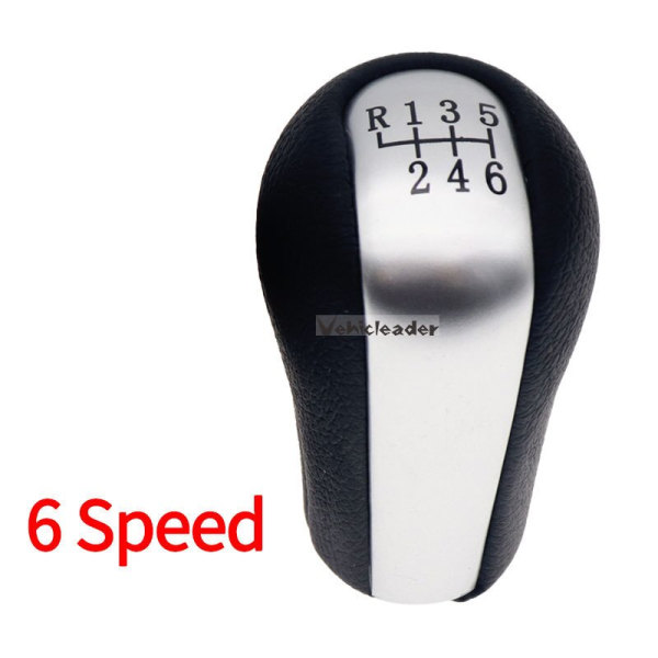 5/6-växlad MT bilväxelspak PU-läder för Toyota Corolla Verso RAV4 Yaris AYGO Växelspaksspak Stick-6-växlad matt silver 6 Speed Matte Silver