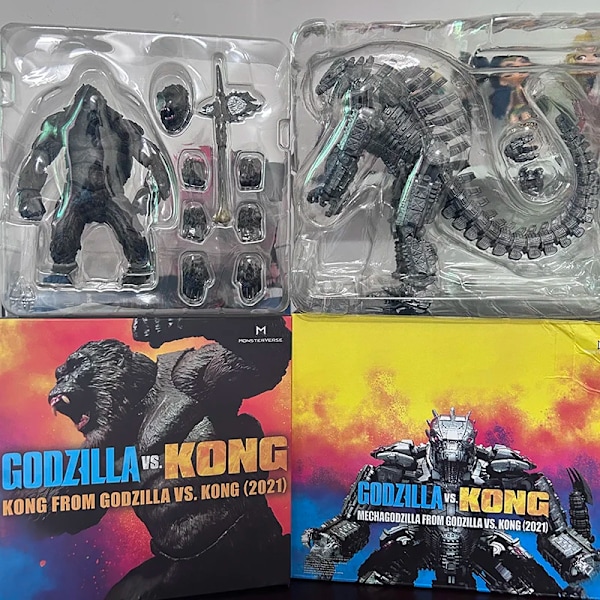 SHM Kong From Godzilla Vs Kong 2021 Film PVC Action Figur Kaiju Monsterverse Dinosaur Model Samlarobjekt Action Leksaker Presenter C No box