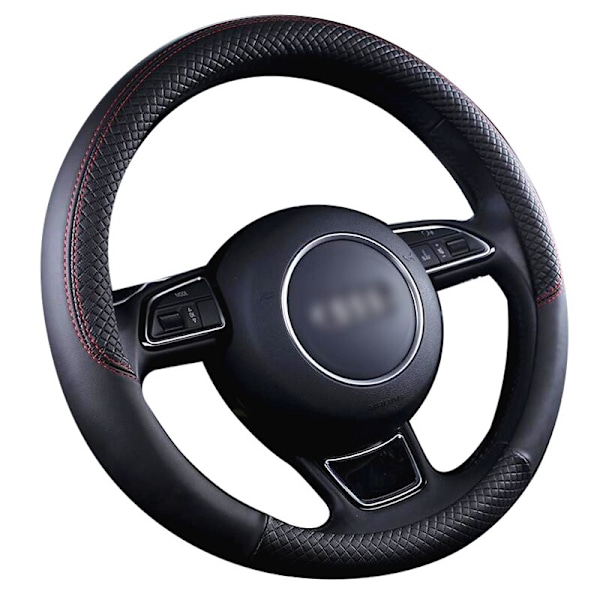 (Rött)Läder Cover Halkfri rattfläta för Audi A1 8X A2 A3 A4 A5 A6 Avant Inredningsdetaljer Red