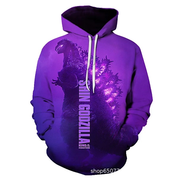 Godzilla Cosplay Hoodies Anime King of The Monsters Harajuku 3D print Mode Män Dam Sweatshirt Barnens Halloween kostymer 16 100cm