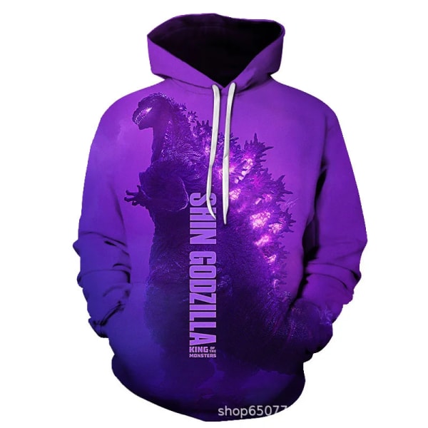 Godzilla Cosplay Hoodies Anime King of The Monsters Harajuku 3D print Mode Män Dam Sweatshirt Barnens Halloween kostymer 8 L