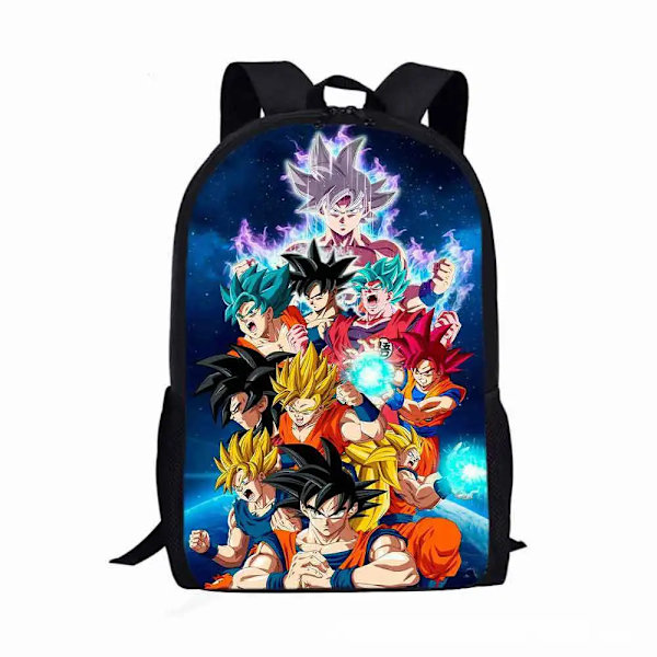 Dragon Ball Ryggsäck Pojkar Flickor Tecknad Goku Figurer Barn Skolväska Stor kapacitet Resväska Anime Vegeta Väska Barn Födelsedagspresent Dragon Ball-19 Size 17inch