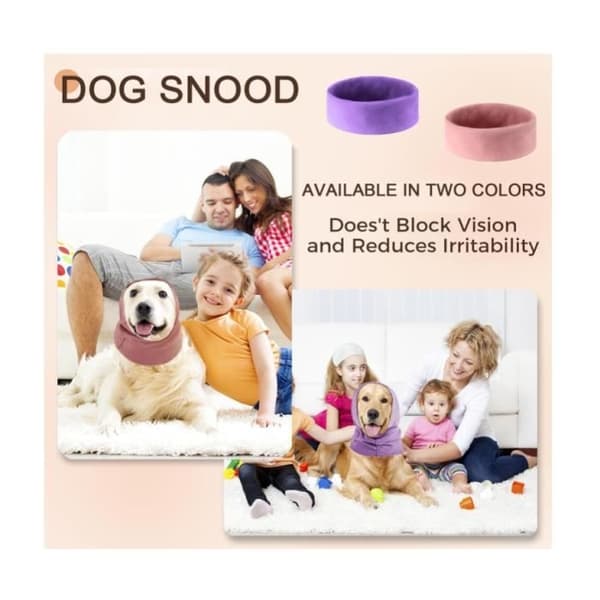 2 stk. Hundeøremuffer, Hundehalsvarmer og Øremuffer Støjsvage Øremuffer Lindrer (Lilla + Pink, L) - sh
