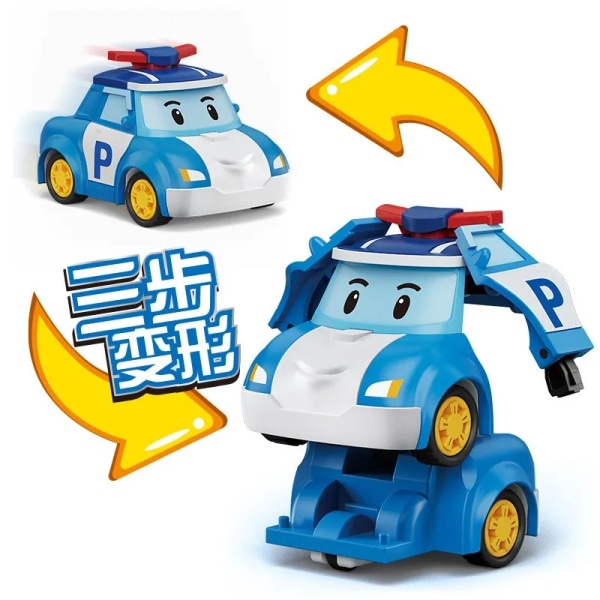Robocar-leksak Äkta Poli-leksak Transformerande Robot Bilmodell Anime Action Figur Leksak Barn Julklapp 2pcs-3