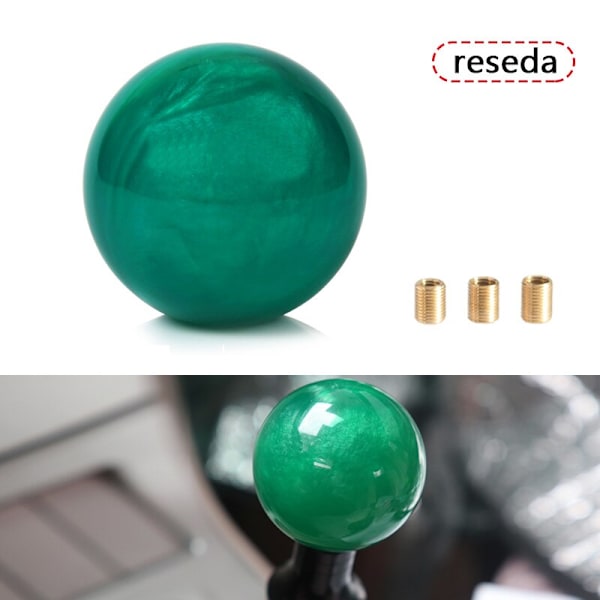 RACING Marble Style Round Ball Växelspaksknopp med 3 adaptrar för de flesta bilar-reseda reseda