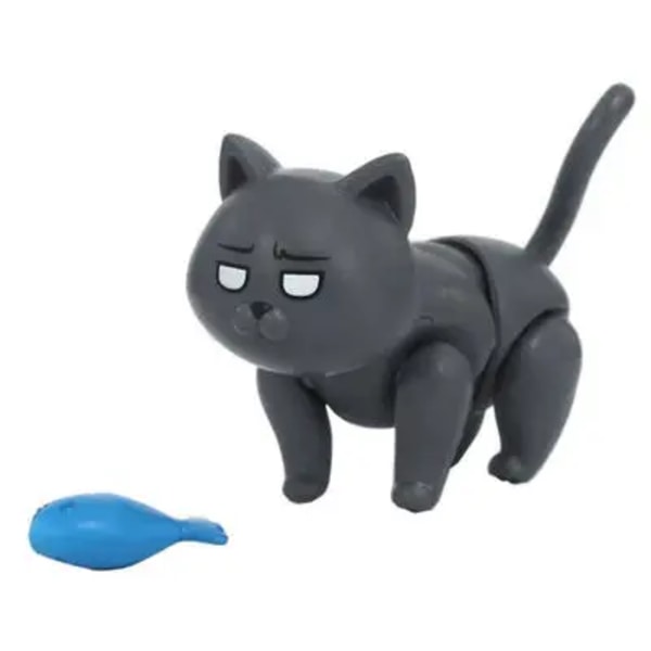 6 cm ny Original docka 7 leder Kattdocka leksak Kan äta fisk katt Lovely Pet shop djur actionfigur små dockleksaker H