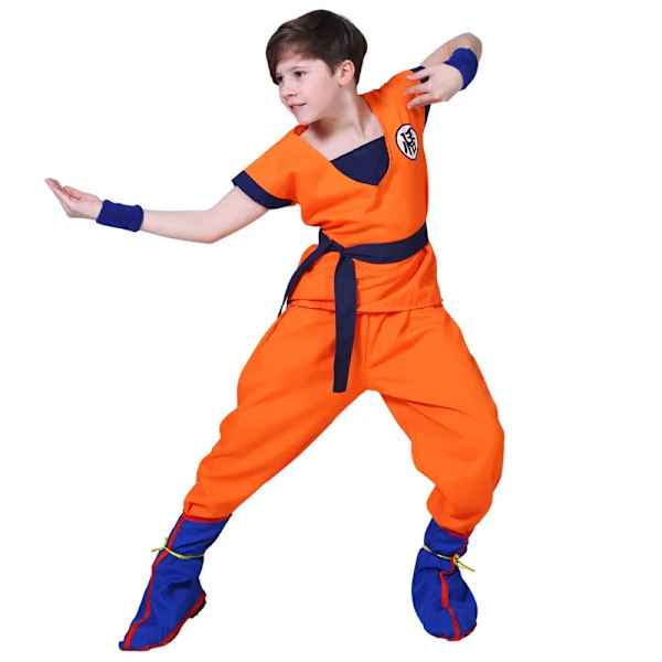 Anime Dragon Ball Barndräkt Son Goku Gui Cosplay Kläder Barnens dag Halloween Alla helgons dag Performance Outfit Vuxen WU - 7pcs set OG 135-148cm