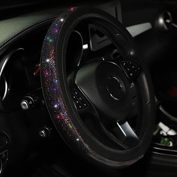 (BK)37/38mm Universal Cover PU Läder Strass Diamantimitation Case Auto Interiör Inredning Bil Styling BK