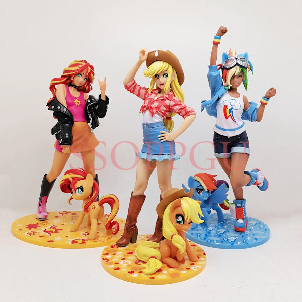 Kotobukiya My Little Pony Figur Twilight Sparkle Applejack Rainbow Dash Princess Luna PVC Action Figur Collection Modell Leksaker Fluttershy