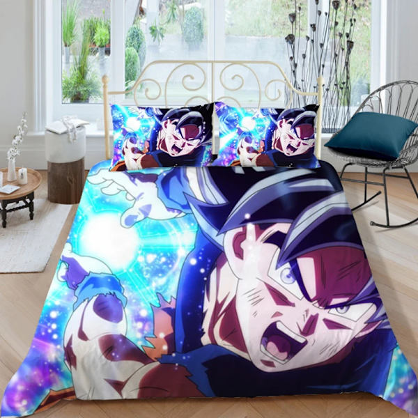 Dragon Ball Z Cover SET Anime Figur Son Goku Printed Sängkläder Säng Spead Barn Sovrum Säng Cover Sängkläder Set 8 EU 140x200cm 2pcs