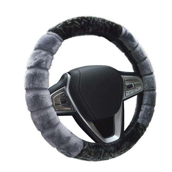 (grå-B)Vinter Supermjuk plysch cover Vintervärme Värme på rattkåpan cover bilstyre grey-B