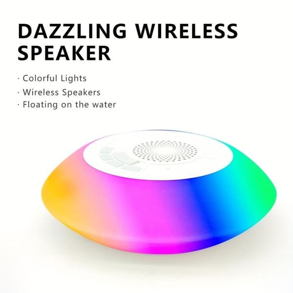 Bærbar Bluetooth-høyttaler, 8 lysmoduser, HD-stereolyd, ideell for basseng, dusj og utendørs - Blå