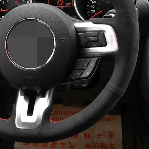 Gör-det-själv- cover Handsydd halkfri svart mocka för Ford Mustang 2015-2019 / Mustang GT 2015-2019