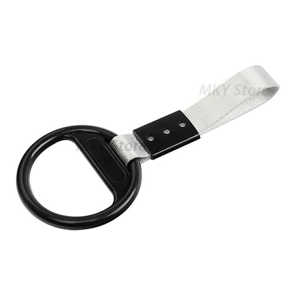 Universal färgglad PVC-bil cirkulär dragrem för universal PVC-varningsring, högresistans nylon Silver Black