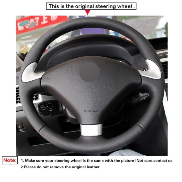 Svart PU konstläder Handsydd cover till Peugeot 307 CC 2004-2009 307 SW 2004-2009 407 407 SW 2004-2009
