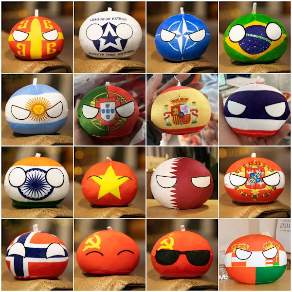 10cm Country Ball Plyschleksaker Polandball hänge Countryball Country Balls of Chile Mexiko Spanien Nederländerna USSR USA RYSSLAND UK 10cm Prussia
