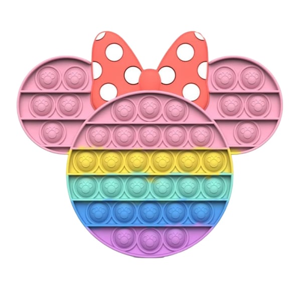 Disney Musse Pigg Minnie Mouse Fidget Toys för vuxna Barn Lindrar stress Regnbåge Antistress Push Pop Bubble Barn Pedagogisk leksak 200x170MM