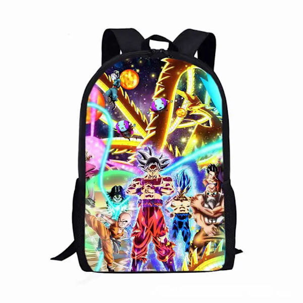Dragon Ball Ryggsäck Pojkar Flickor Tecknad Goku Figurer Barn Skolväska Stor kapacitet Resväska Anime Vegeta Väska Barn Födelsedagspresent Dragon Ball-13 Size 17inch