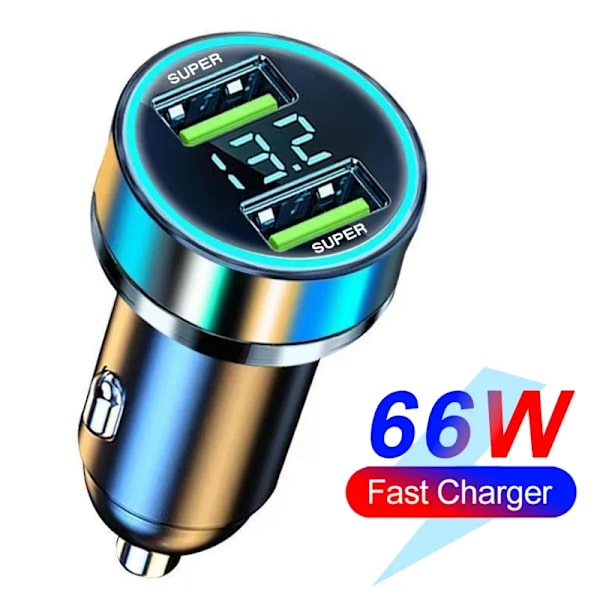 250W 6-portars billaddare snabbladdning PD QC3.0 USB C billaddare typ C-adapter i bil för iPhone Samsung Huawei Xiaomi 2 Port Volt display