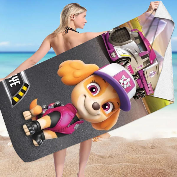 Anime Paw Patrol Strandhandduk Tecknad Chase Sommarhanddukar Badrum Badhandduk Simma Julhanddukar Resor Strandhandduk Snabbtork STJ-24-12 70x150 Fine fibres
