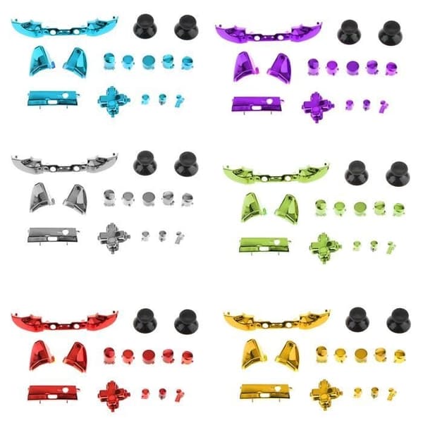 Komplet sæt abxy mod kit bumper knapper til xbox one controllere krom lilla