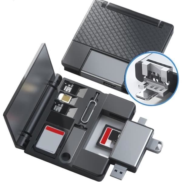 7 i 1 Multi-funktion OTG Kortlæser Micro SD/Type C, SD Kort Adapter til Kamera, Smartphone, Tablet, U Disk, SD