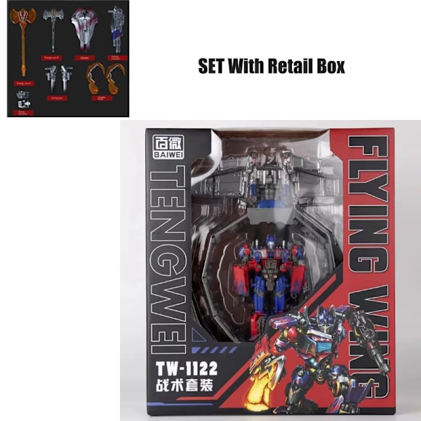 I lager BAIWEI TW-1122 TW1122 Transformation Siege Series OP Commander Tactical Container Accessory with Backpack Action Figure SET With Box